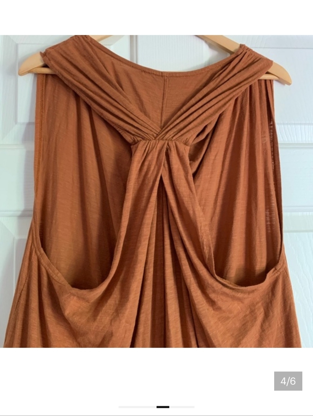 Free People FP Beach Cotton Oversized Tank Top Resortwear Caramel Brown Medium